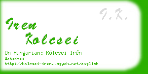 iren kolcsei business card