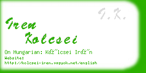 iren kolcsei business card
